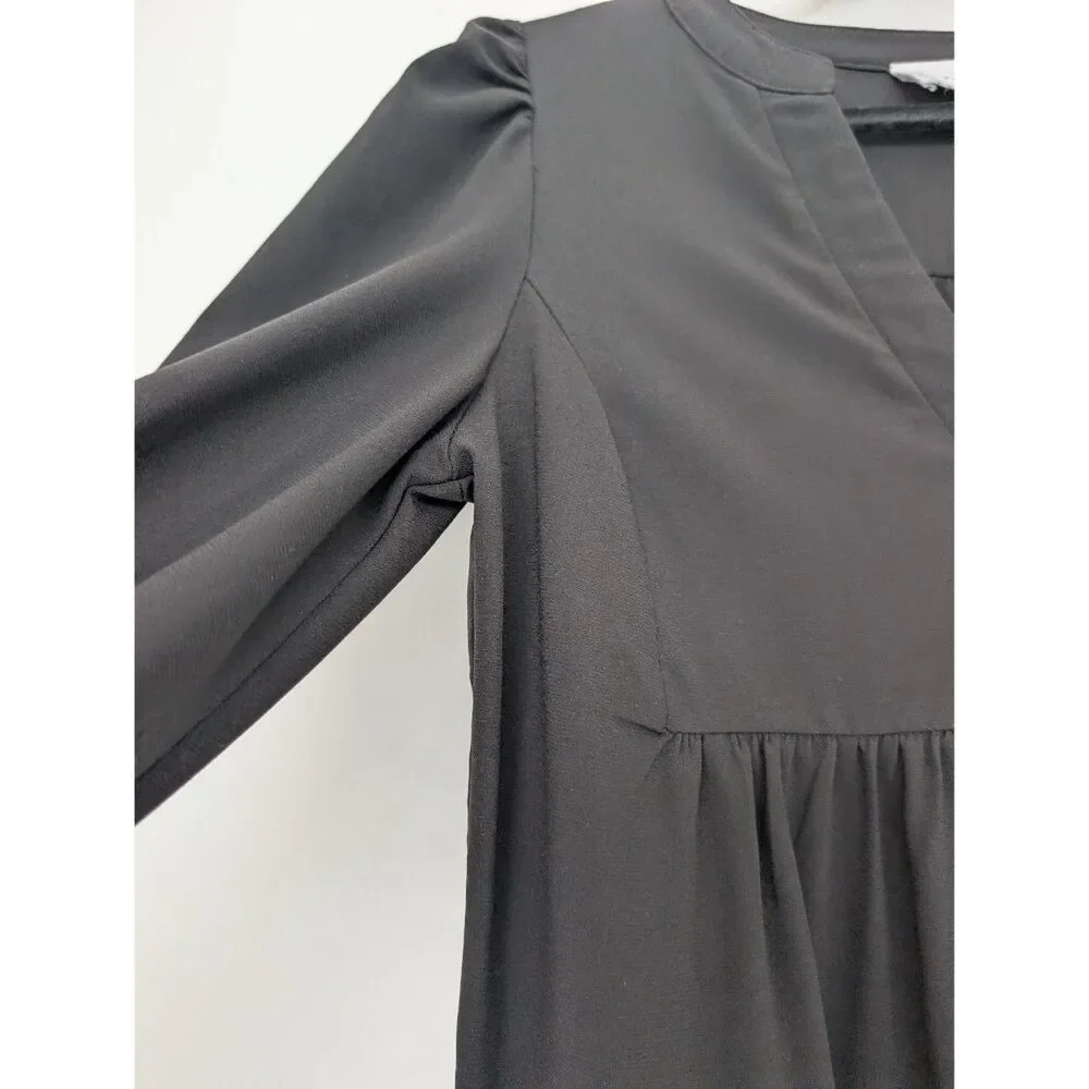 Tuckernuck Pomander Place Crepe Kenzo Mini Dress Long Sleeve Tiered Sz S - Picture 13 of 16